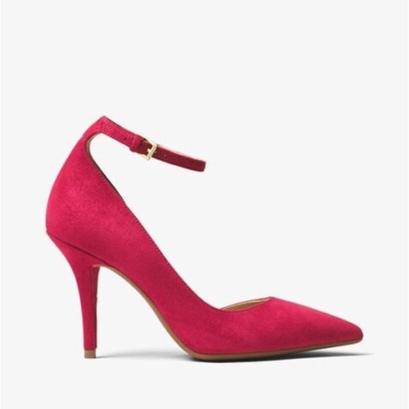 NEW Michael Kors Women Abbi Cranberry Cut Out d'Orsay Buckle Ankle Strap Pump - Picture 2 of 3